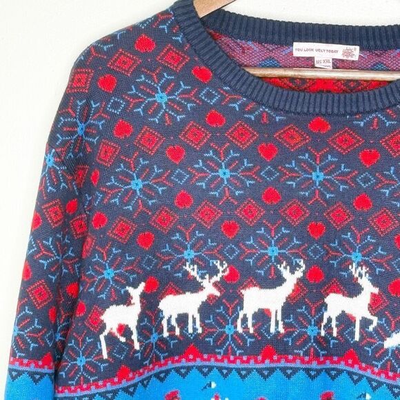 You Look Ugly Today Holiday Crewneck Christmas Sweater - Men’s US XXL - Picture 4 of 9